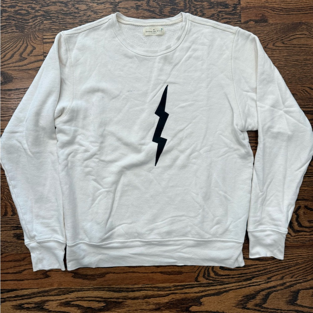 imogene + willie "bolt" sweatshirt in white L